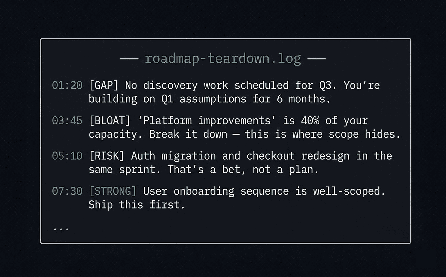 Specific, timestamped, zero fluff. The feedback your team won't give you.